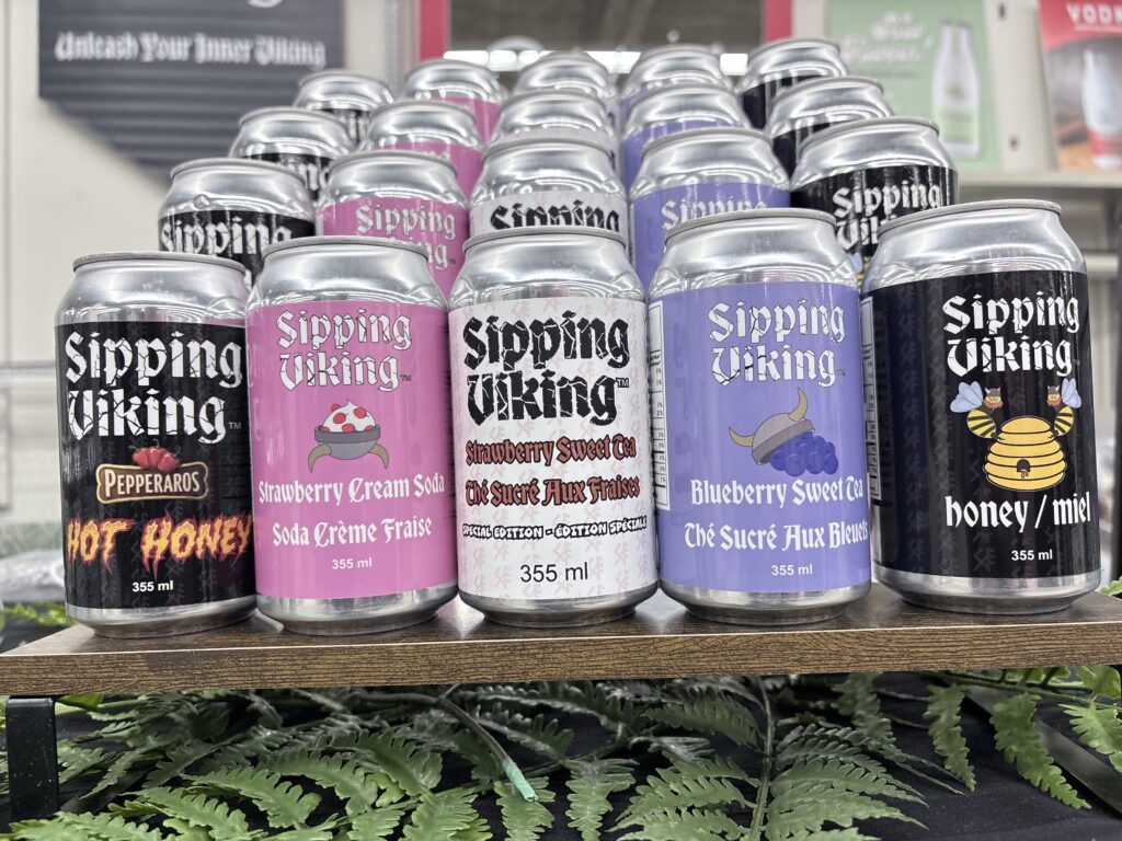 Sipping Viking soda and sweet tea.